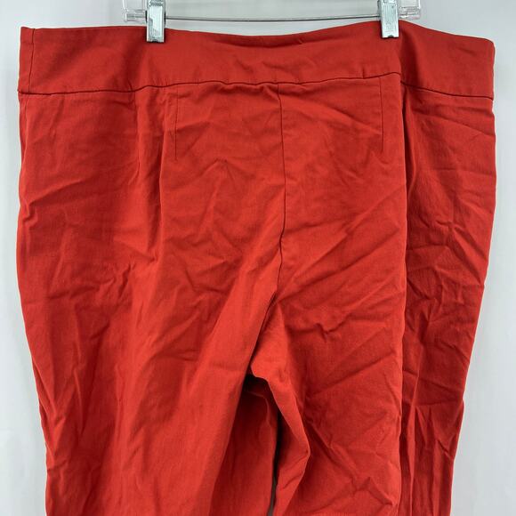 Lane Bryant (18) Womens Orange Tapered Short Crop Dress Pants - Picture 4 of 9